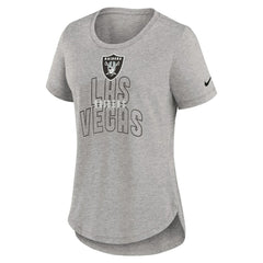 Las Vegas Raiders Women's Fashion Tri-Blend T-Shirt - Heather Gray - Nike
