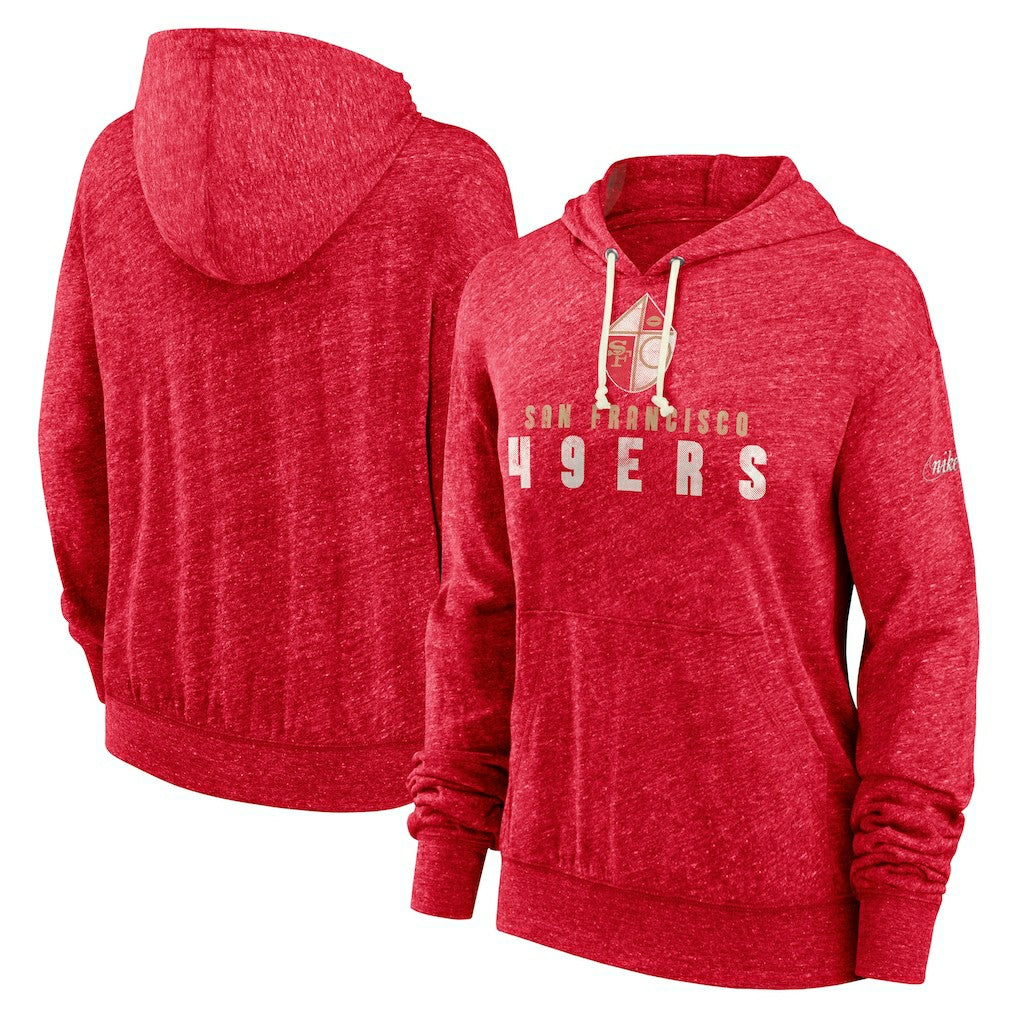 San Francisco 49ers Women's Rewind Gym Vintage Lightweight Pullover Hoodie - Scarlet - Nike