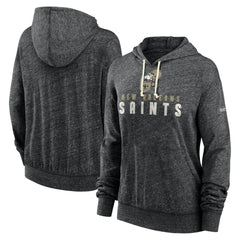 New Orleans Saints Women's Rewind Gym Vintage Lightweight Pullover Hoodie - Black - Nike