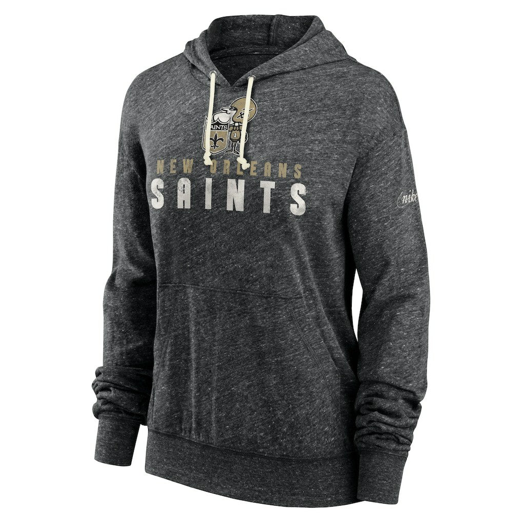 New Orleans Saints Women's Rewind Gym Vintage Lightweight Pullover Hoodie - Black - Nike