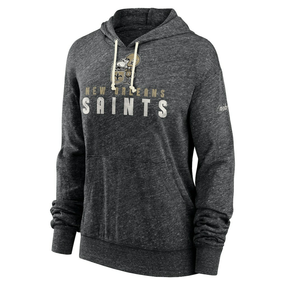 New Orleans Saints Women's Rewind Gym Vintage Lightweight Pullover Hoodie - Black - Nike
