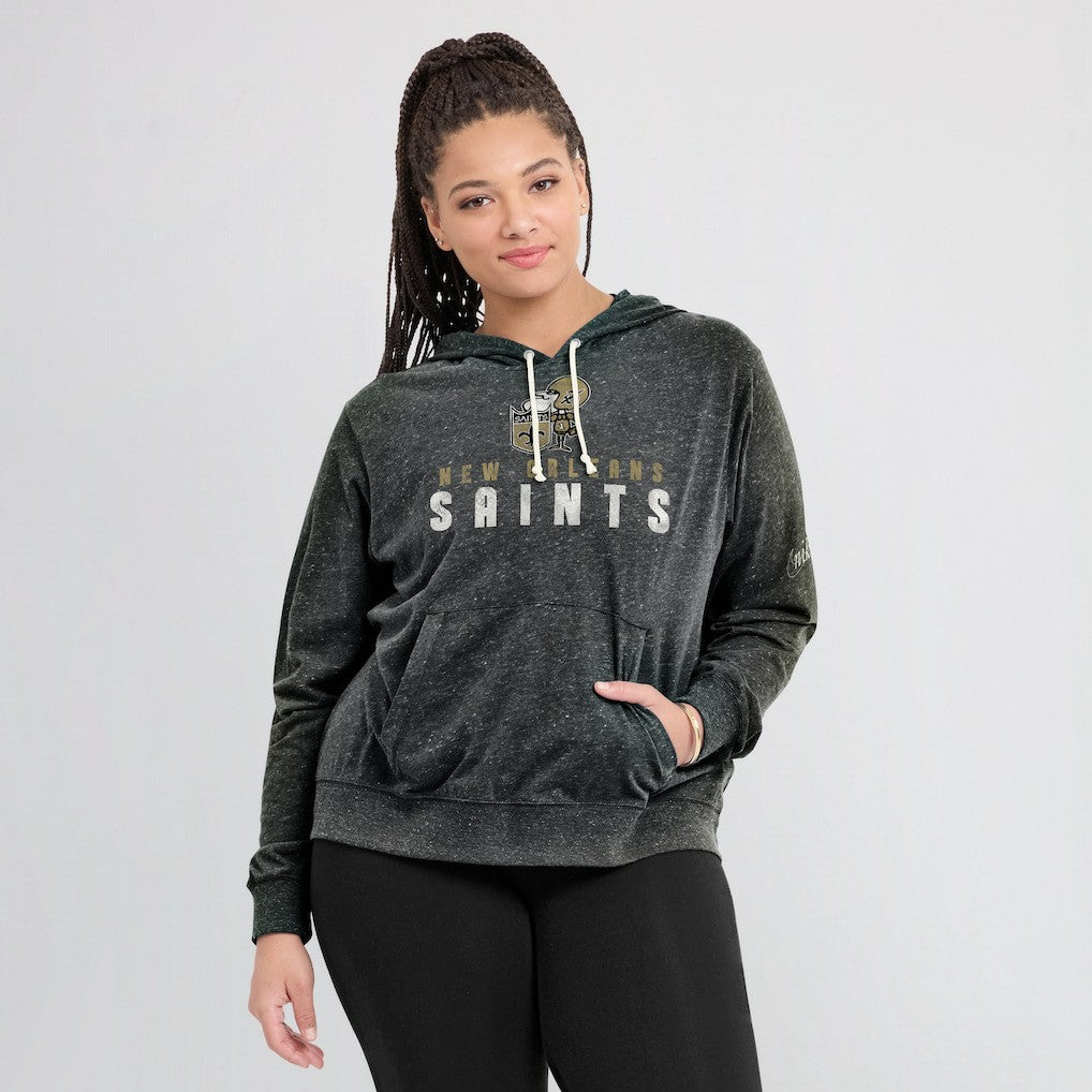 New Orleans Saints Women's Rewind Gym Vintage Lightweight Pullover Hoodie - Black - Nike