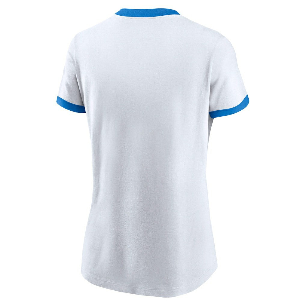 Los Angeles Chargers Women's Rewind Ringer Tri-Blend T-Shirt - White - Nike