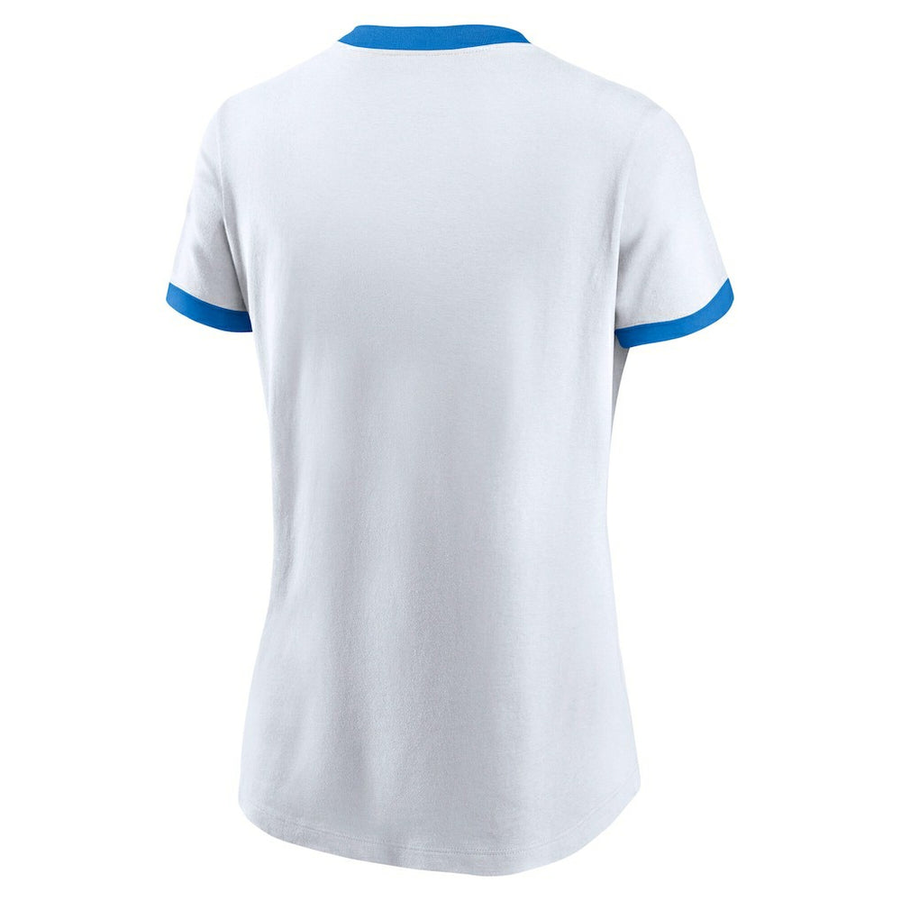 Los Angeles Chargers Women's Rewind Ringer Tri-Blend T-Shirt - White - Nike