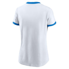Los Angeles Chargers Women's Rewind Ringer Tri-Blend T-Shirt - White - Nike