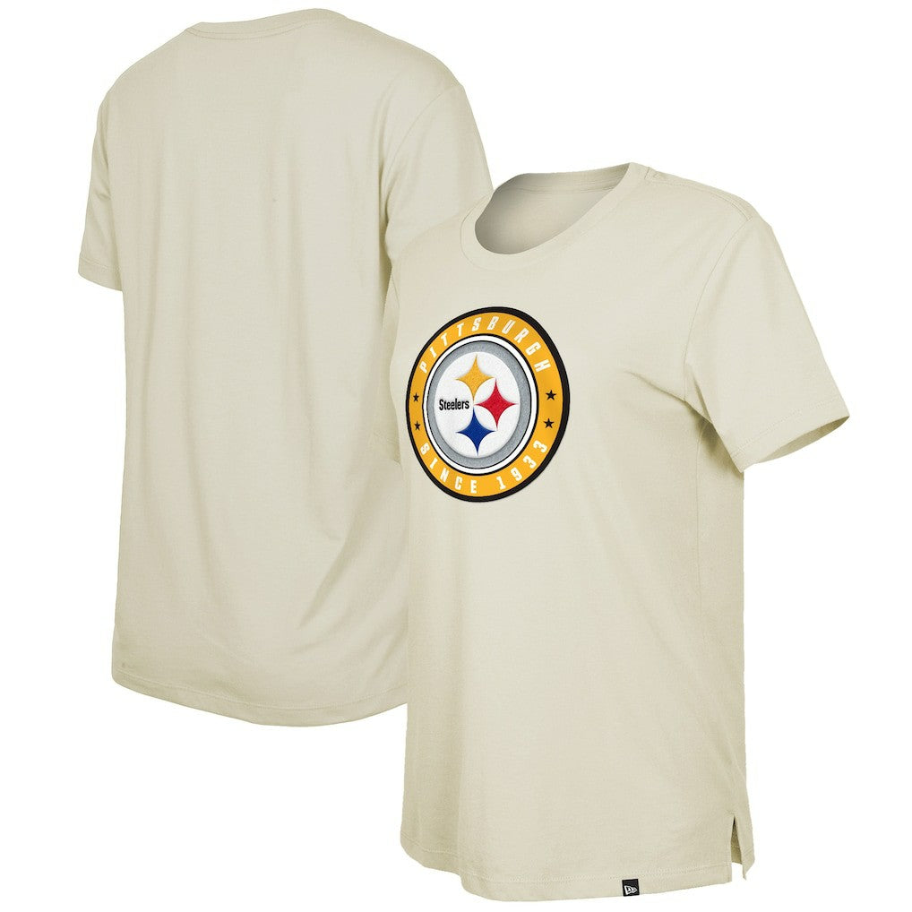 Pittsburgh Steelers New Era Women's 2023 NFL Draft T-Shirt - Cream - NFL