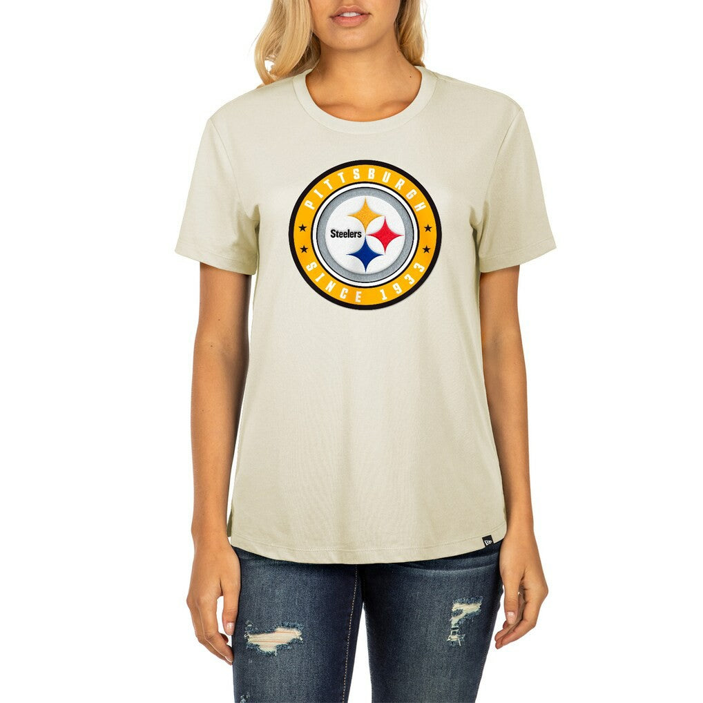 Pittsburgh Steelers New Era Women's 2023 NFL Draft T-Shirt - Cream - NFL