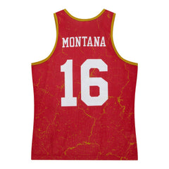 Joe Montana San Francisco 49ers 1989 Player Burst Tank Top - Scarlet - Mitchell & Ness