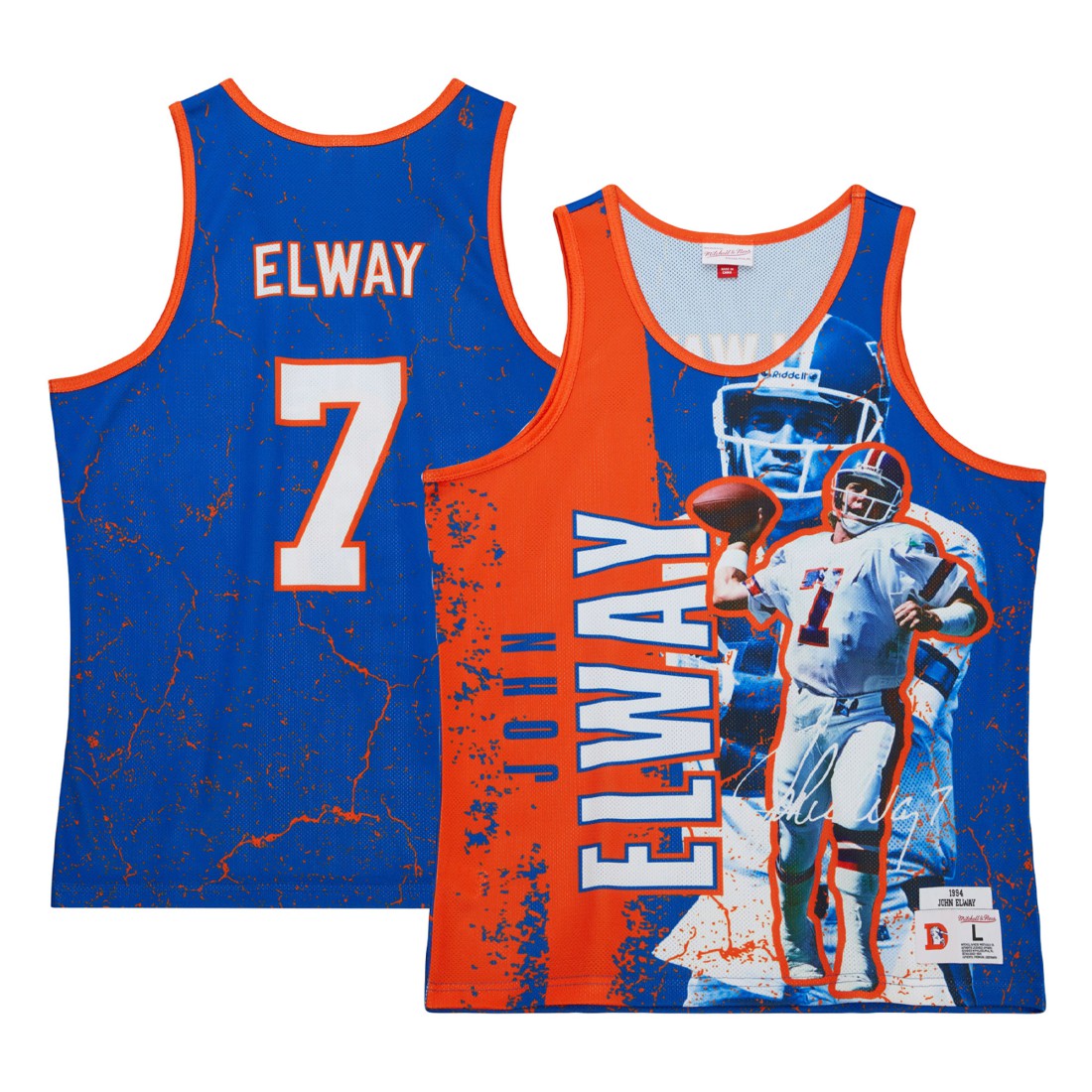 John Elway Denver Broncos 1994 Player Burst Tank Top - Royal - Mitchell & Ness