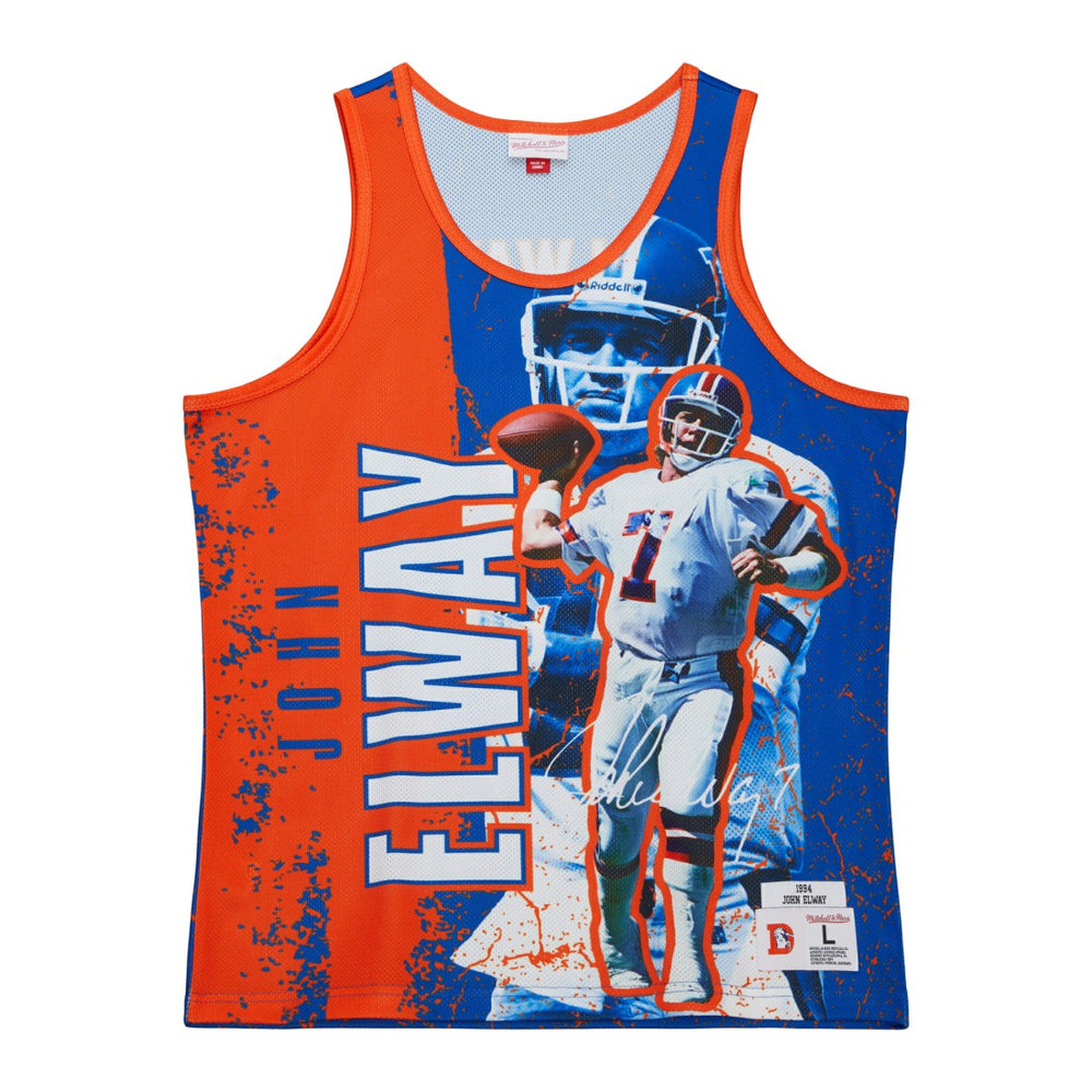John Elway Denver Broncos 1994 Player Burst Tank Top - Royal - Mitchell & Ness