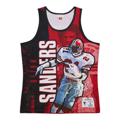 Deion Sanders Atlanta Falcons 1989 Player Burst Tank Top - Red - Mitchell & Ness