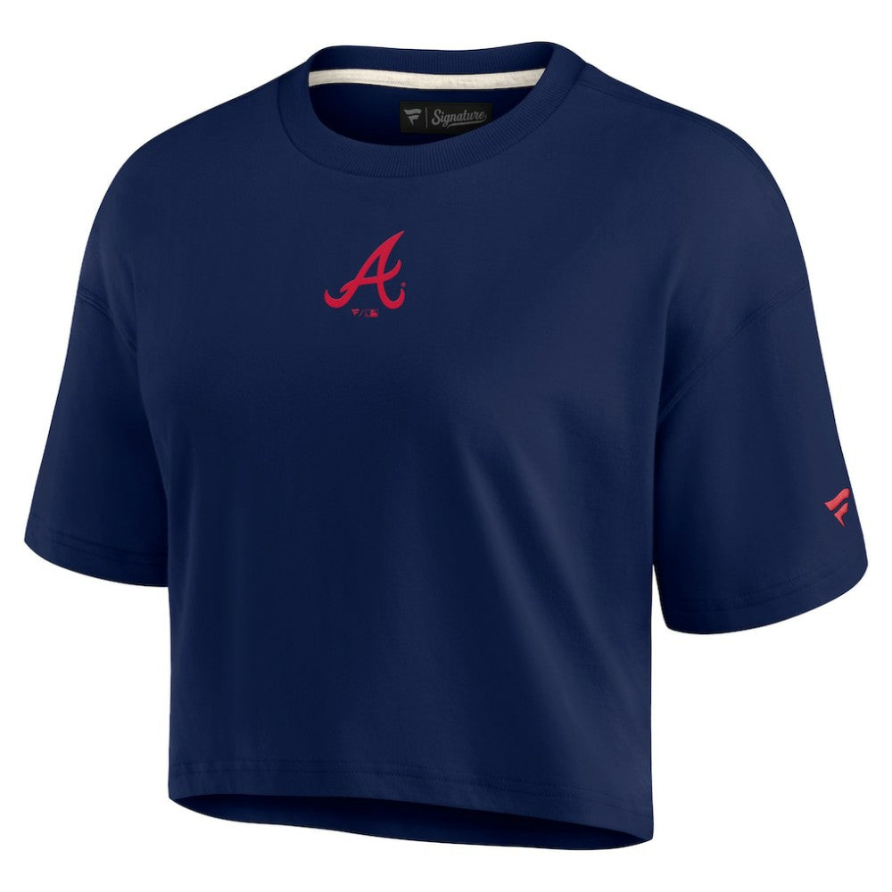 Atlanta Braves Fanatics Women's Elements Super Soft Boxy Cropped T-Shirt Sale
