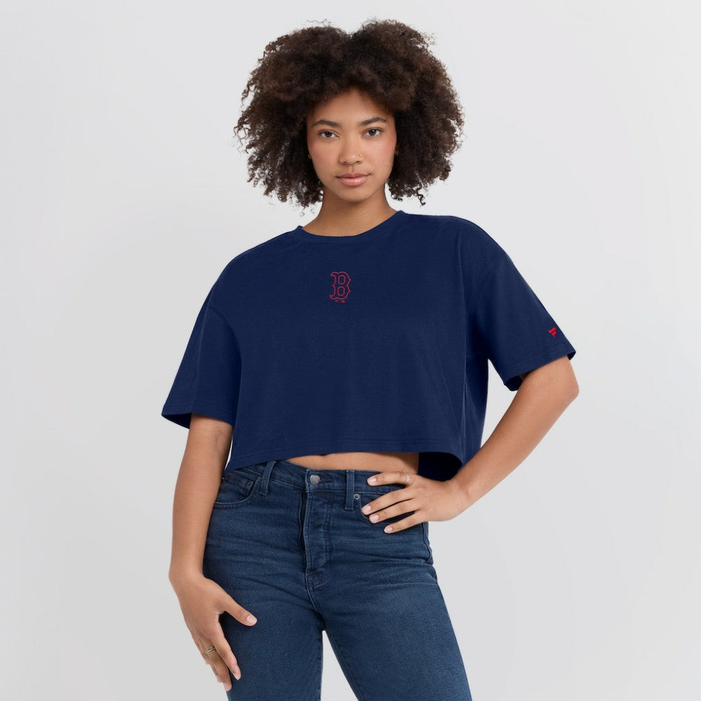 Boston Red Sox Fanatics Women's Elements Super Soft Boxy Cropped T-Shirt Outlet