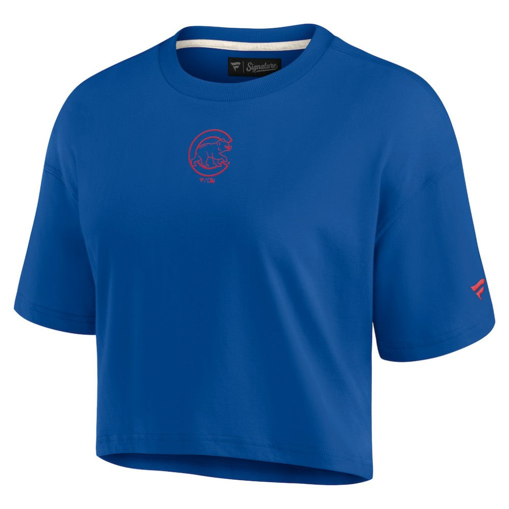 Chicago Cubs Fanatics Women's Elements Super Soft Boxy Cropped T-Shirt Near Me
