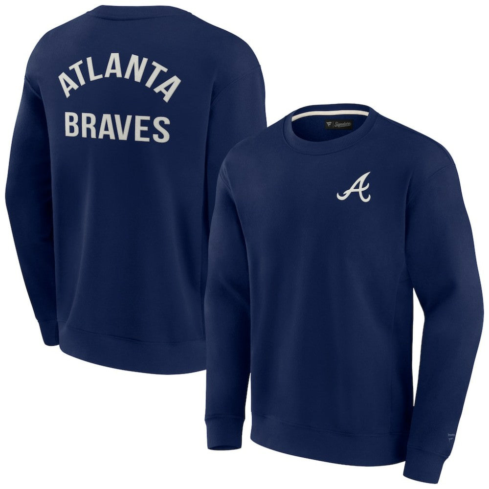 Atlanta Braves Fanatics Unisex Super Soft Pullover Crew Sweatshirt Discount