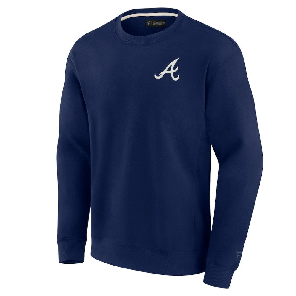 Atlanta Braves Fanatics Unisex Super Soft Pullover Crew Sweatshirt Discount