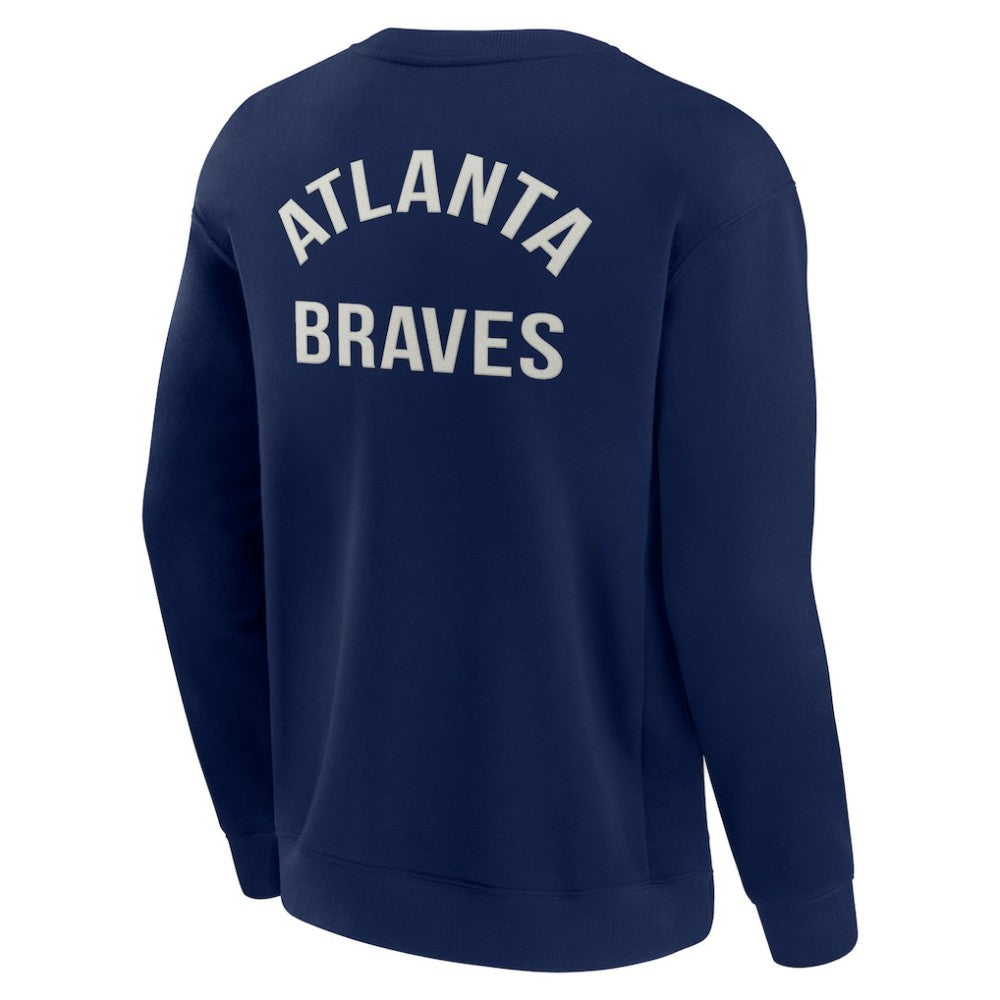 Atlanta Braves Fanatics Unisex Super Soft Pullover Crew Sweatshirt Discount
