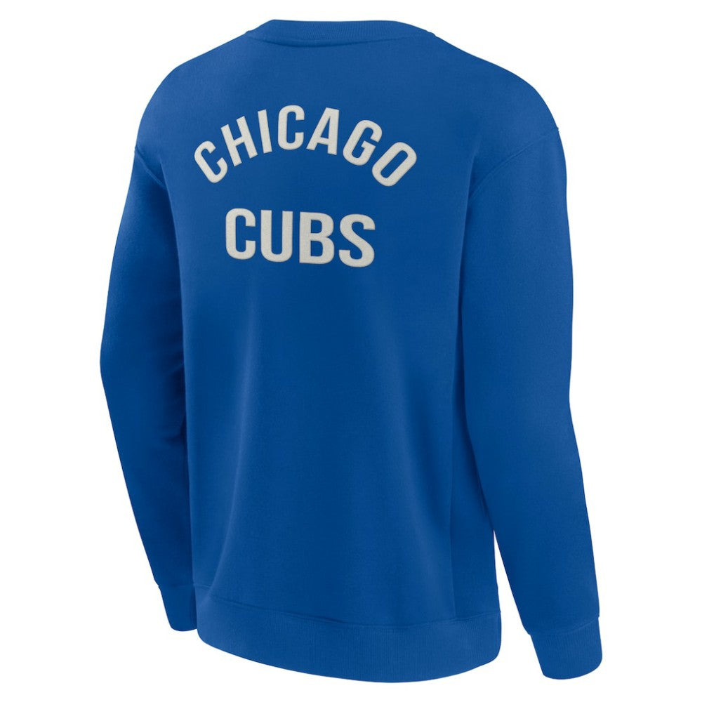 Chicago Cubs Fanatics Unisex Super Soft Pullover Crew Sweatshirt Outlet