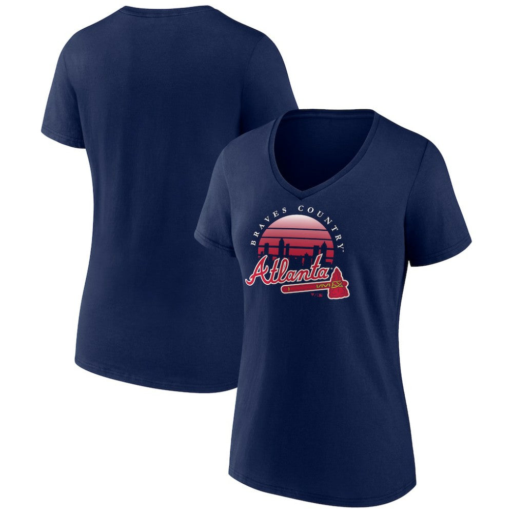 Atlanta Braves Women's One Champion V-Neck T-Shirt Sale