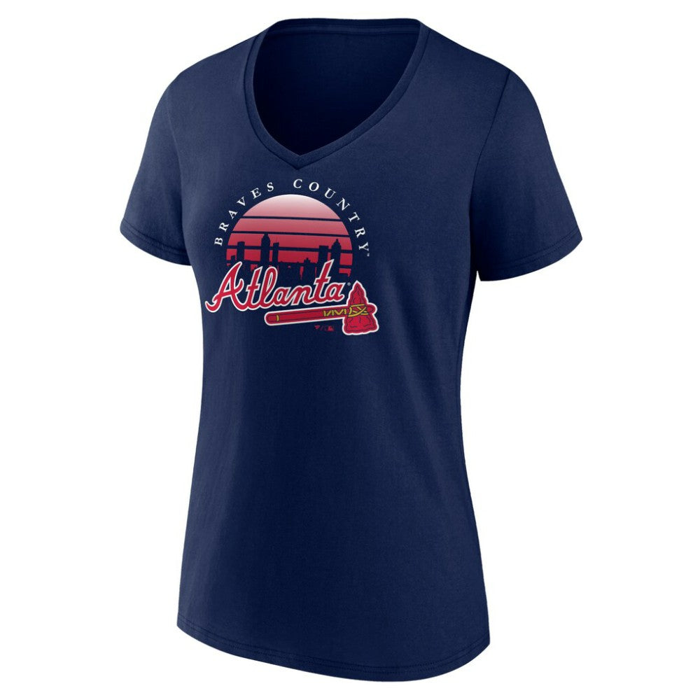 Atlanta Braves Women's One Champion V-Neck T-Shirt Sale