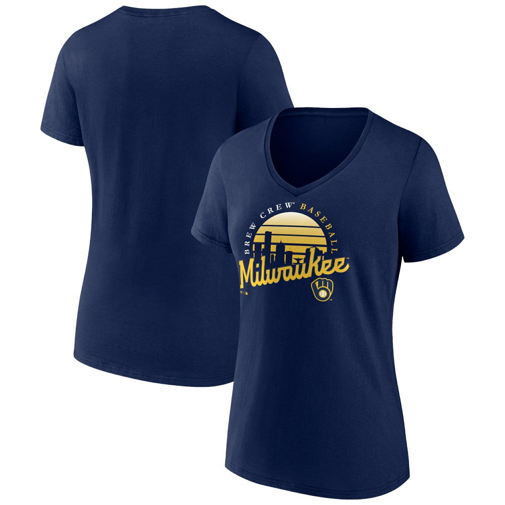 Milwaukee Brewers Women's One Champion V-Neck T-Shirt for sale