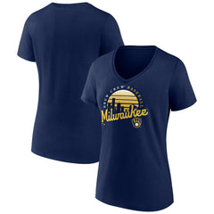Milwaukee Brewers Women's One Champion V-Neck T-Shirt for sale