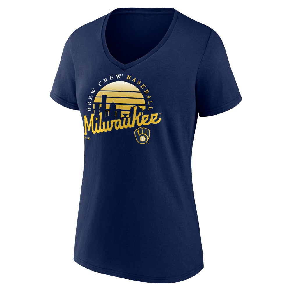 Milwaukee Brewers Women's One Champion V-Neck T-Shirt for sale
