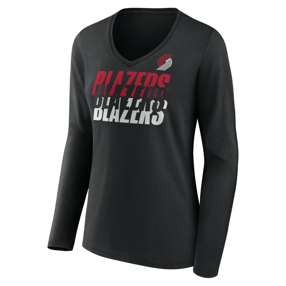 San Antonio Spurs Women's Tumble V-Neck Long Sleeve T-Shirt Black