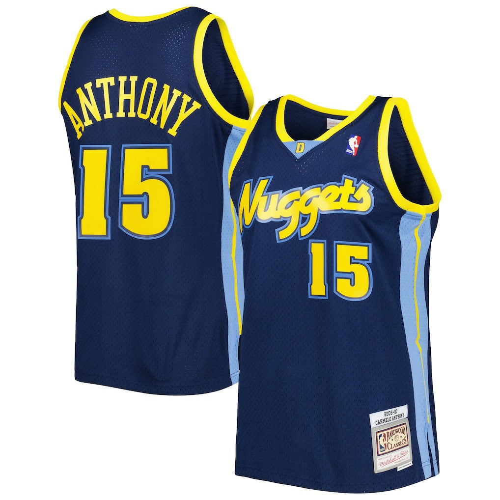 Mitchell & Ness Carmelo Anthony Denver Nuggets Hardwood Classics Swingman Jersey Navy