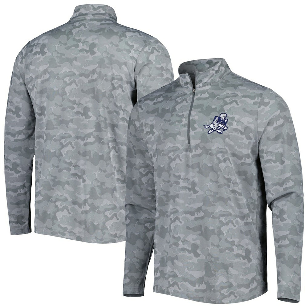 Dallas Cowboys Antigua Brigade Throwback Quarter-Zip Top - Gray - NFL