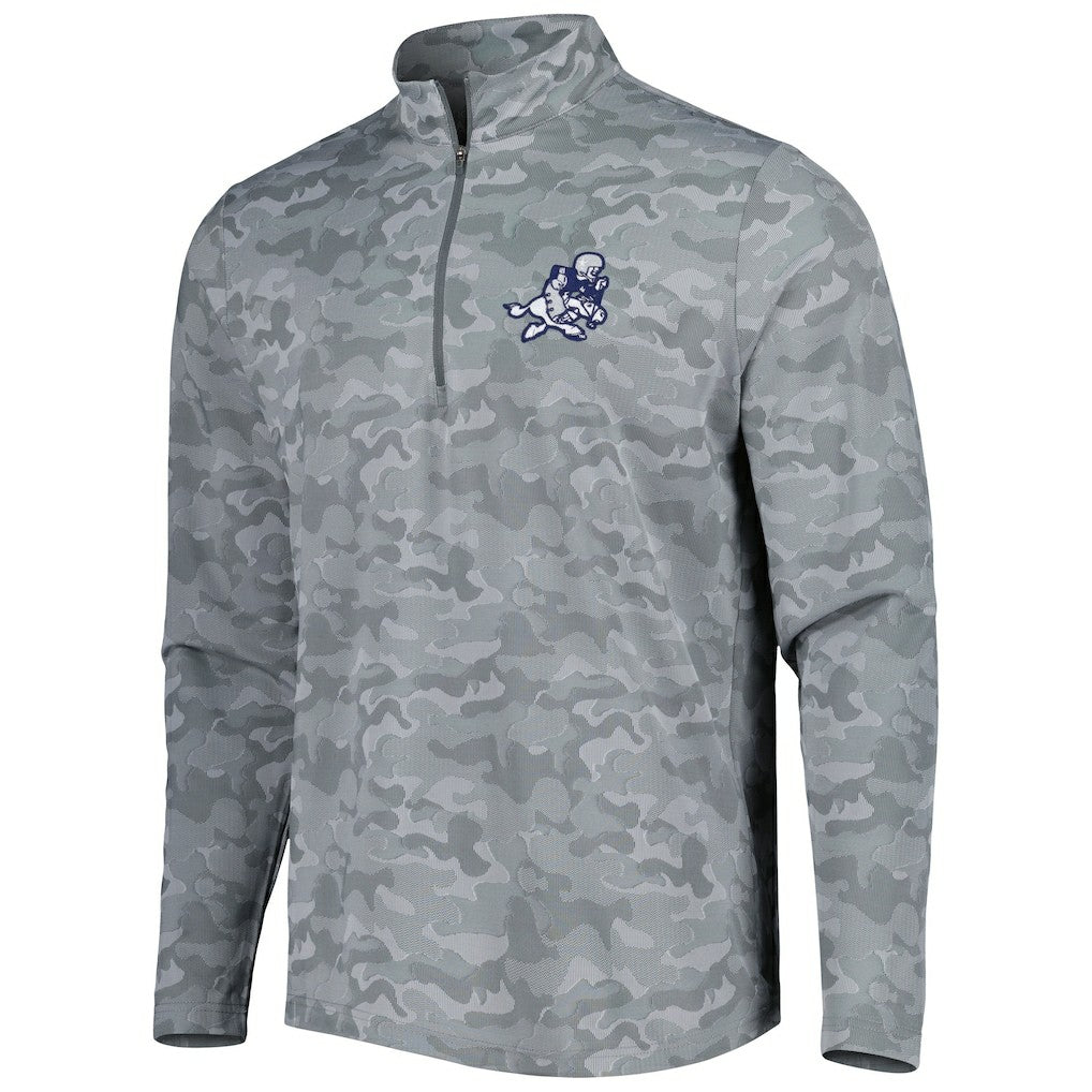 Dallas Cowboys Antigua Brigade Throwback Quarter-Zip Top - Gray - NFL