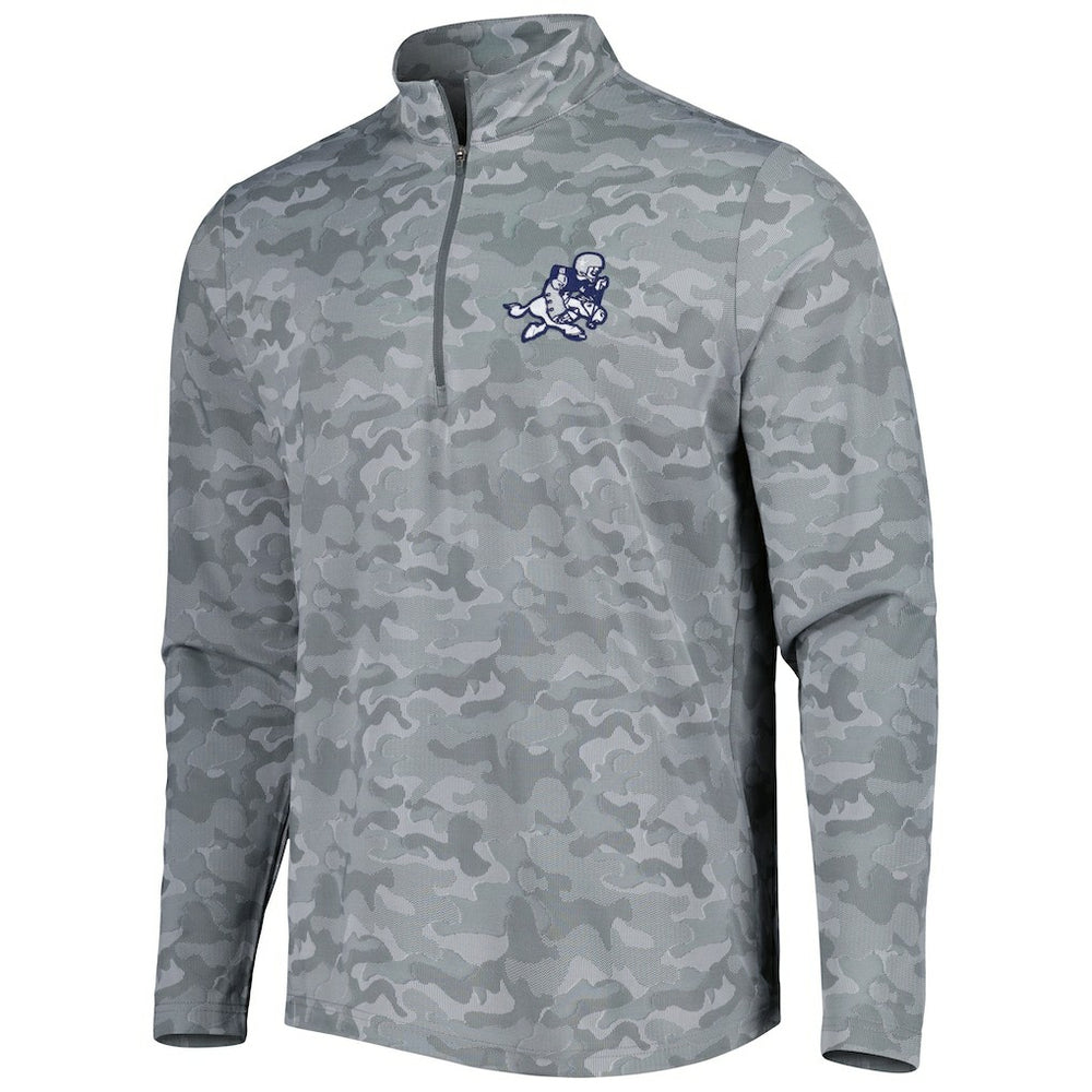 Dallas Cowboys Antigua Brigade Throwback Quarter-Zip Top - Gray - NFL