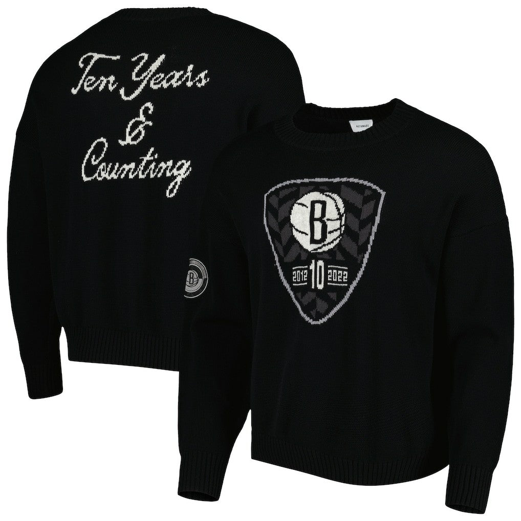 Brooklyn Nets AUTHMADE 10th Anniversary Pullover Sweater Black