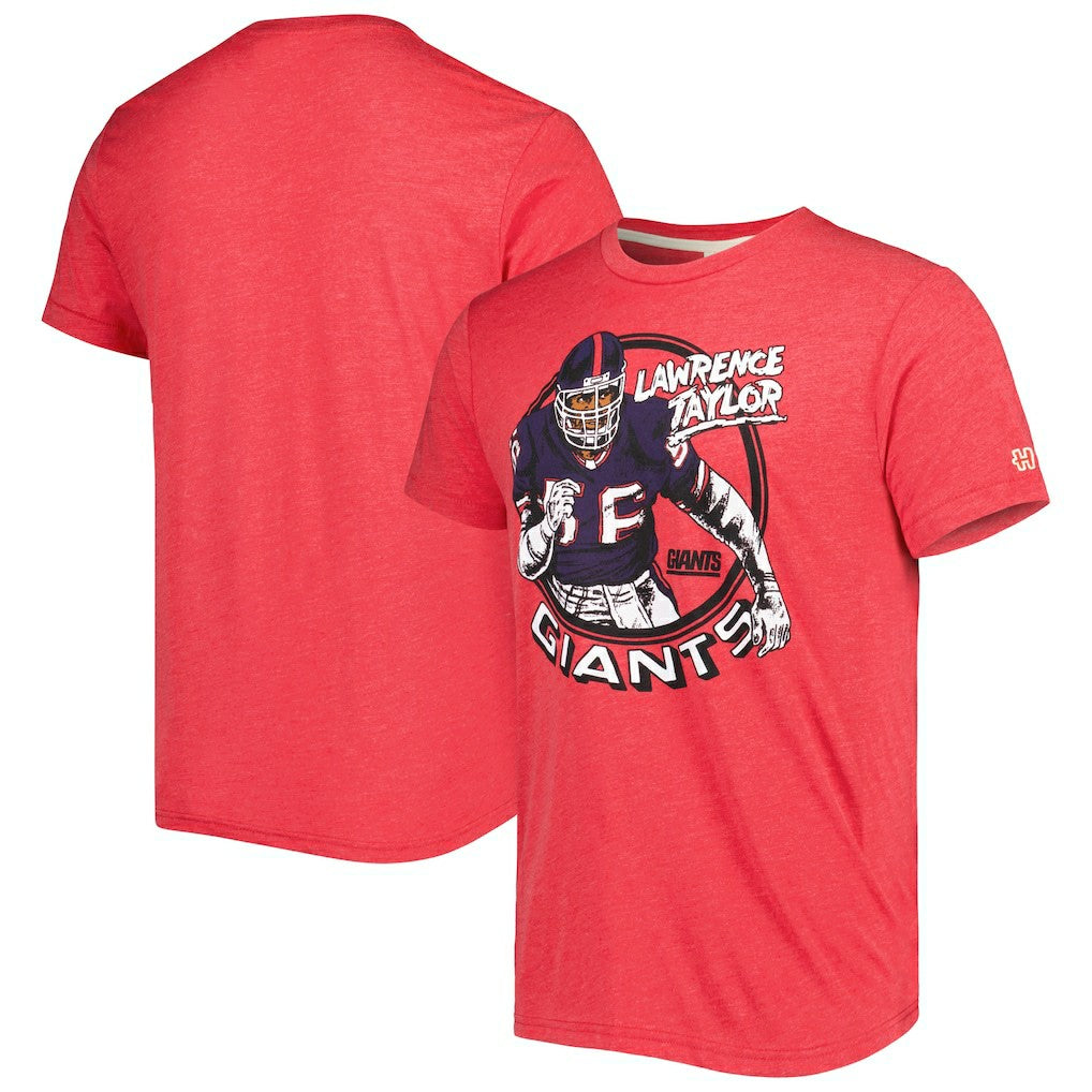 Lawrence Taylor New York Giants Homage Unisex Caricature Retired Player Tri-Blend T-Shirt - Red - NFL