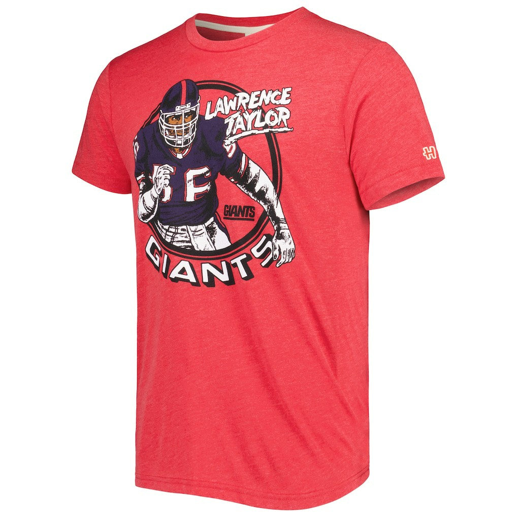 Lawrence Taylor New York Giants Homage Unisex Caricature Retired Player Tri-Blend T-Shirt - Red - NFL
