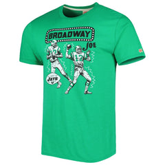 Joe Namath New York Jets Homage Unisex Unisex Caricature Retired Player Tri-Blend T-Shirt - Heather Green - NFL
