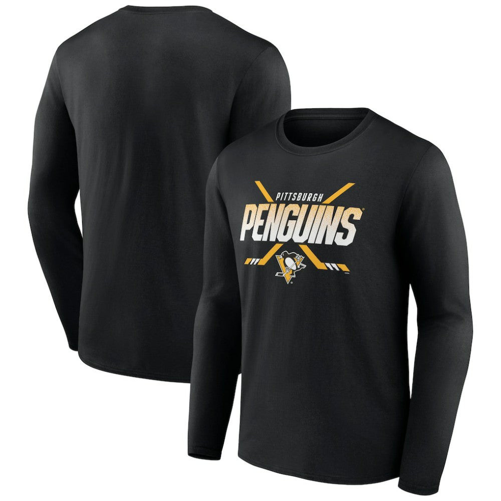 Pittsburgh Penguins Team Covert Long Sleeve T-Shirt - Black | NHL Clearance