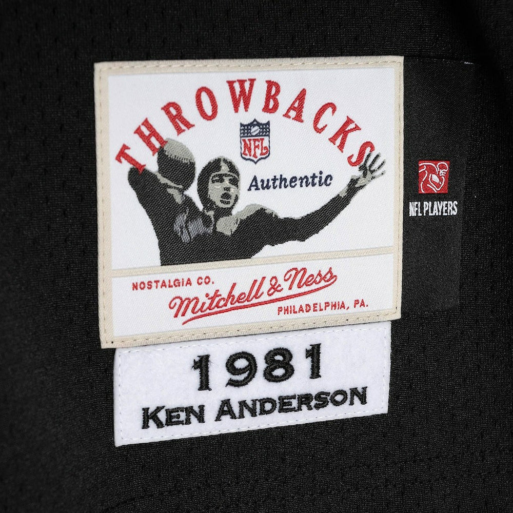 Ken Anderson Cincinnati Bengals 1981 Authentic Throwback Retired Player Jersey - Black - Mitchell & Ness