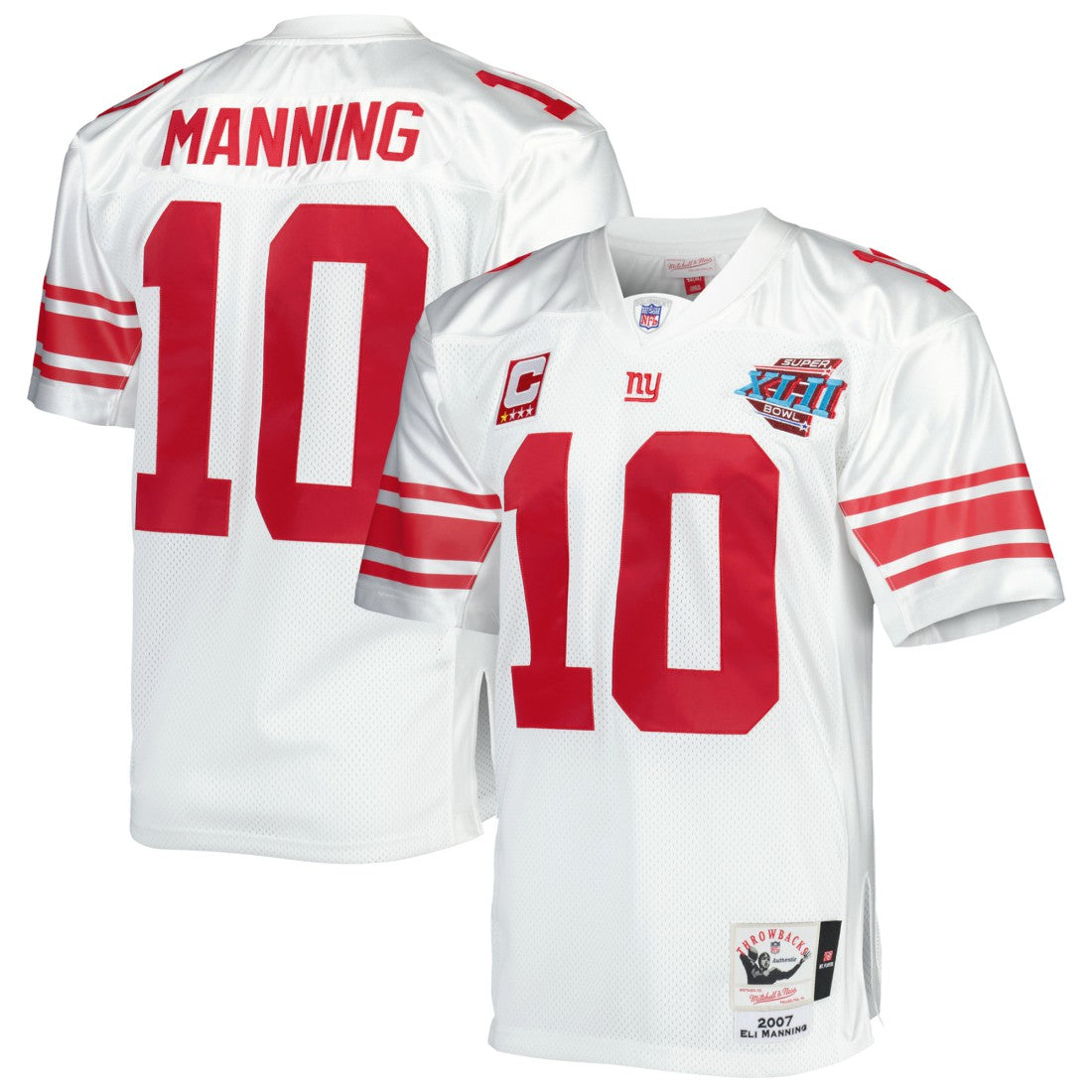 Eli Manning New York Giants 2007 Authentic Throwback Retired Player Jersey - White - Mitchell & Ness