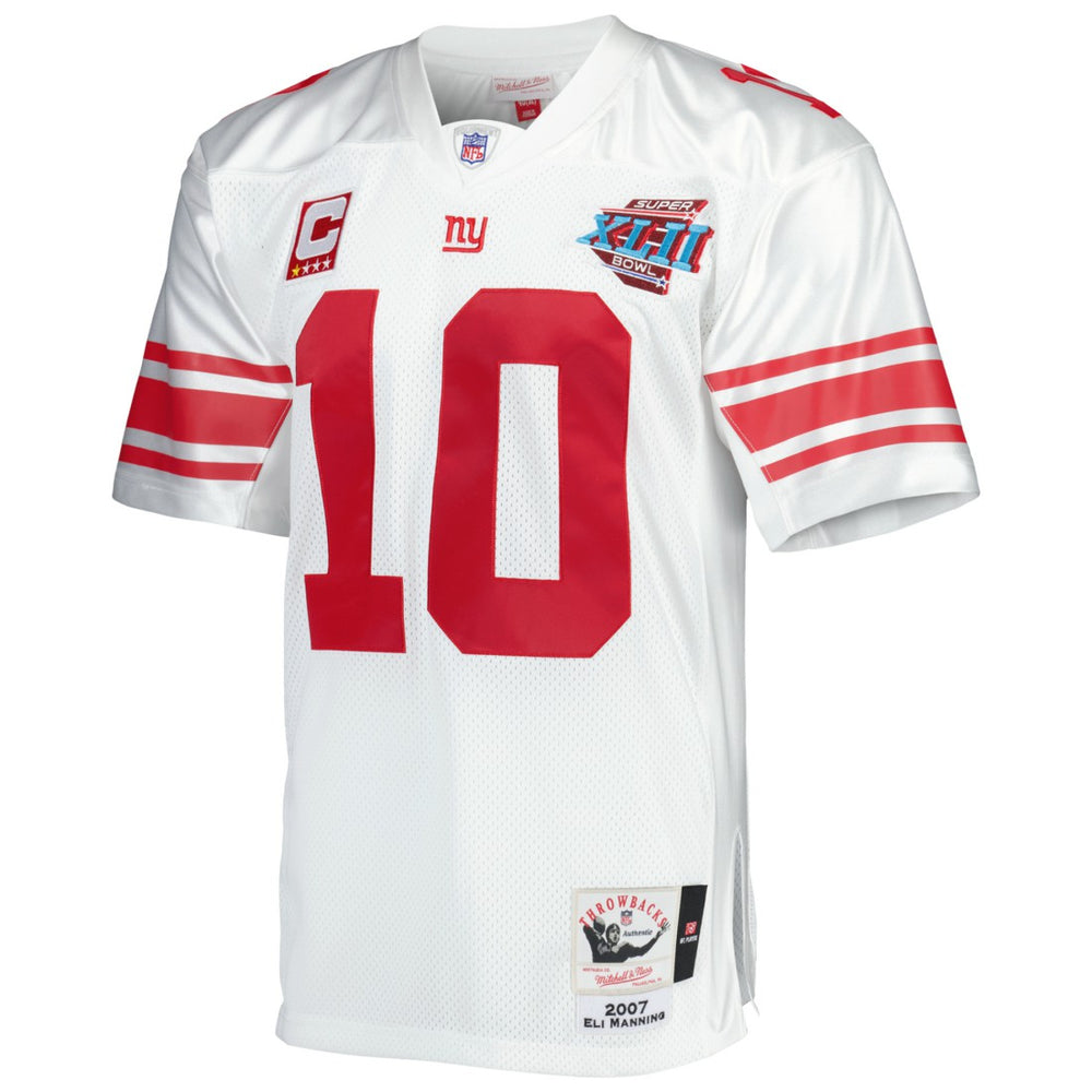 Eli Manning New York Giants 2007 Authentic Throwback Retired Player Jersey - White - Mitchell & Ness