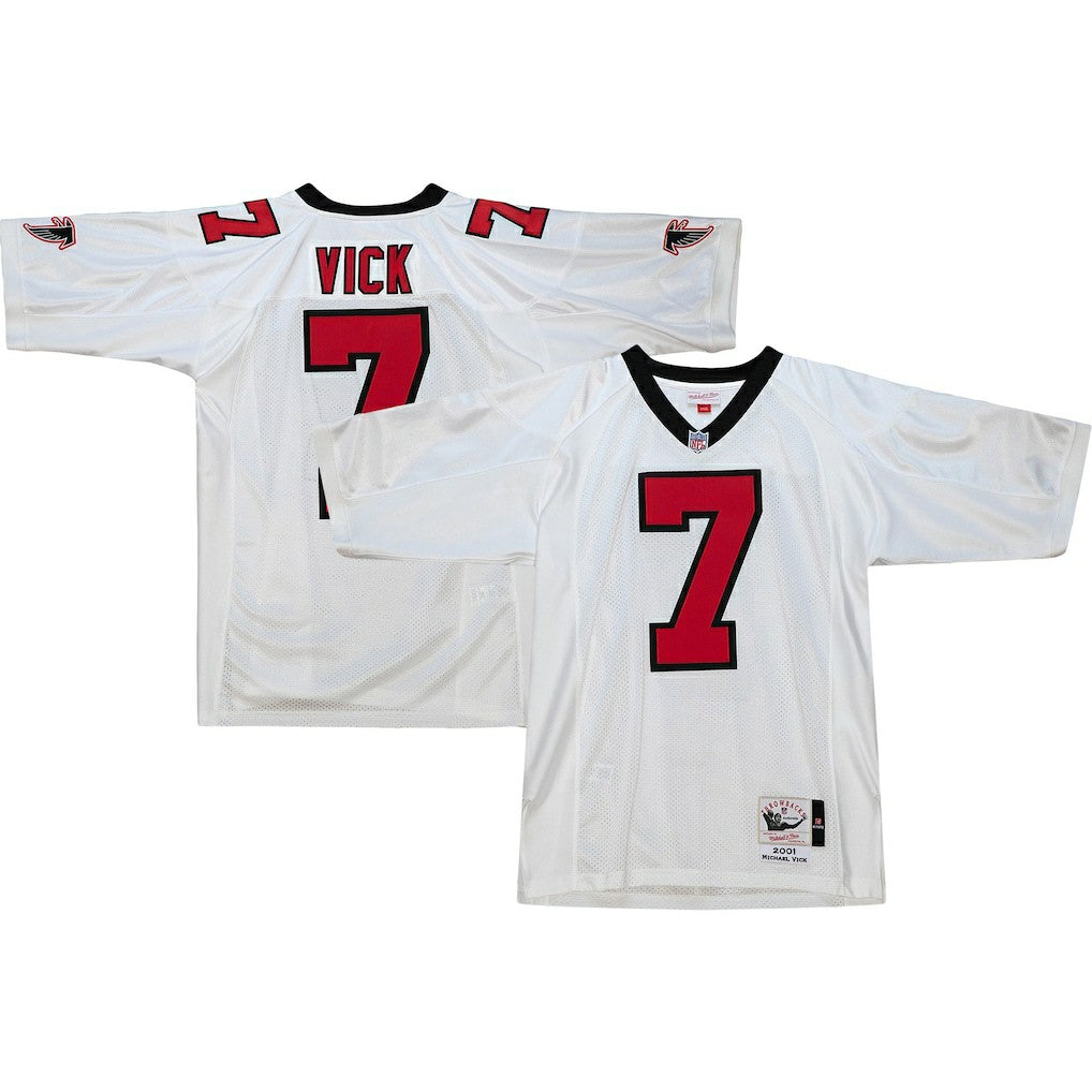 Michael Vick Atlanta Falcons 2001 Authentic Throwback Retired Player Jersey - White - Mitchell & Ness
