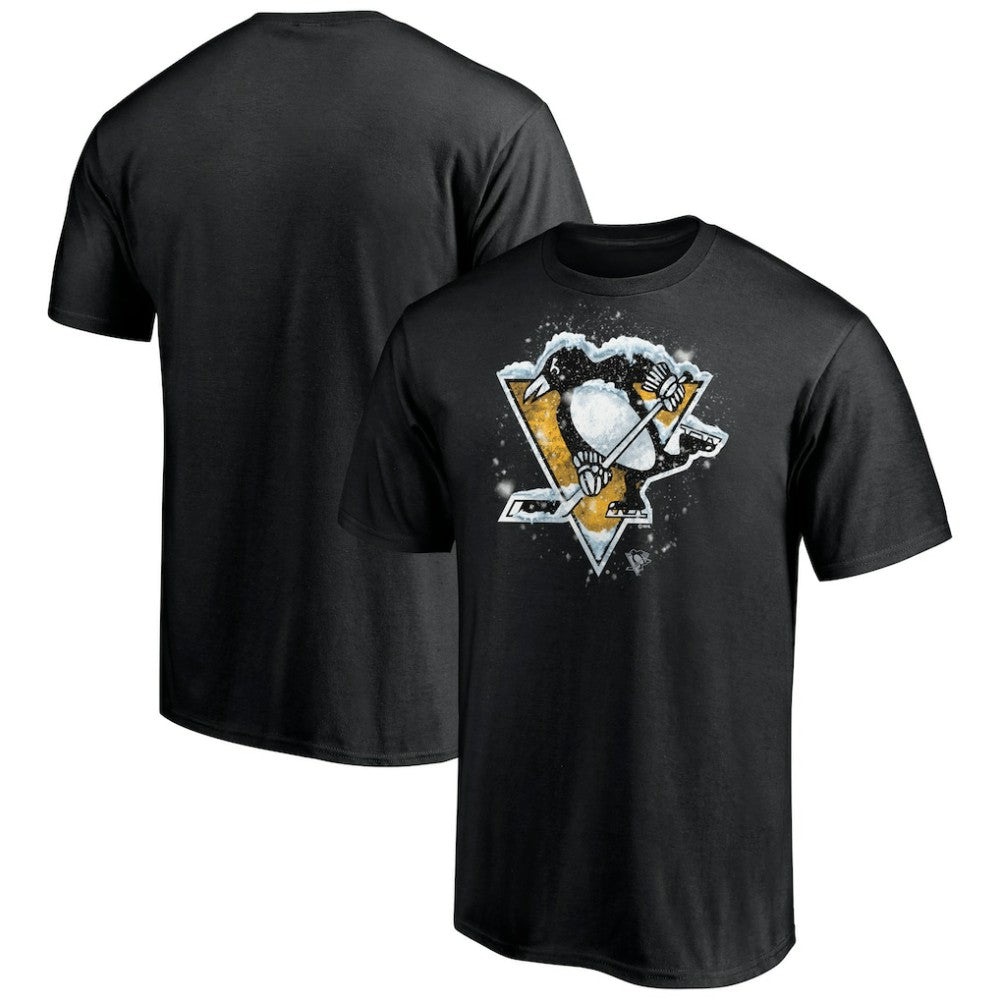 Pittsburgh Penguins Snow Logo T-Shirt - Black | NHL Lifestyle