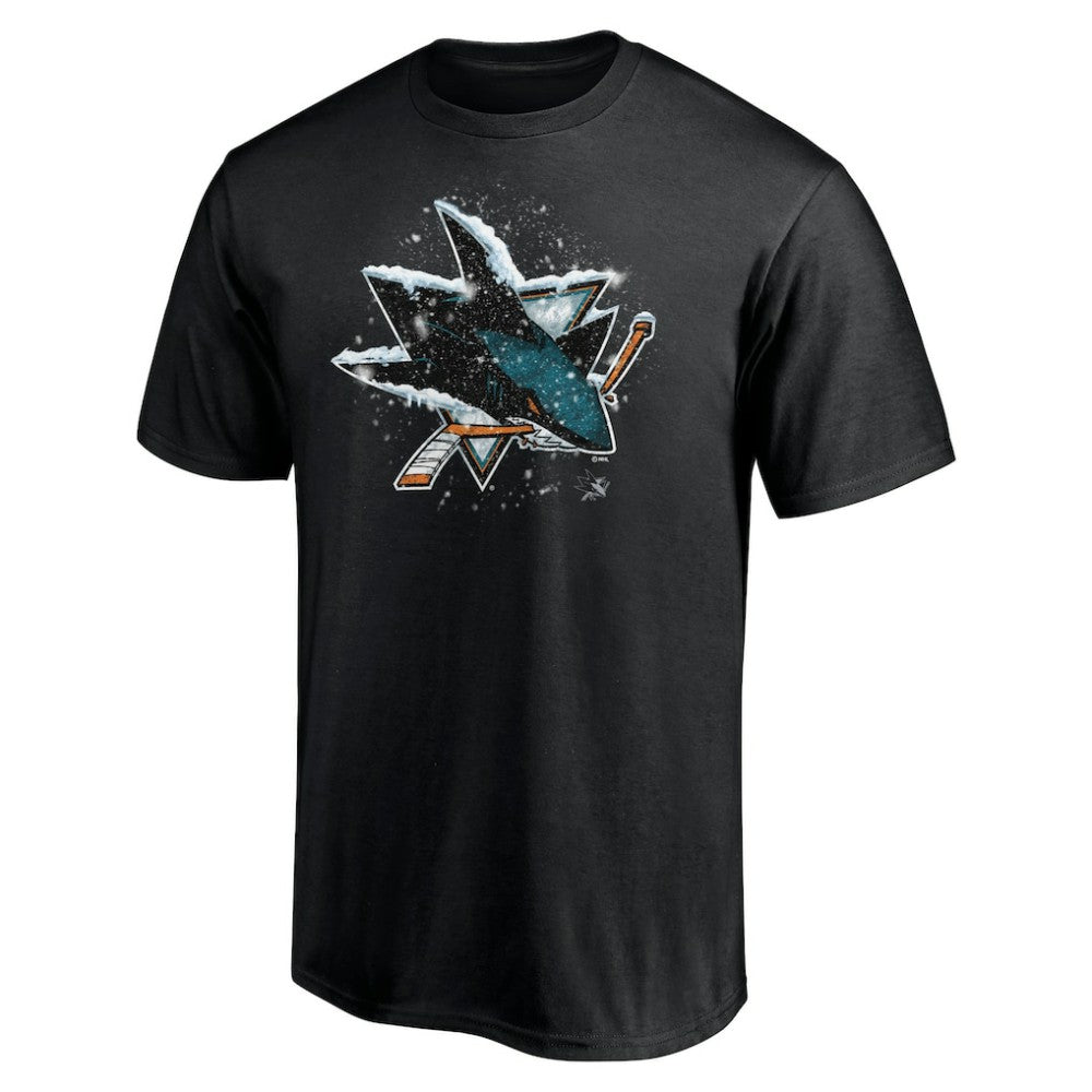 San Jose Sharks Snow Logo T-Shirt - Black | NHL Lifestyle