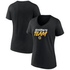 Boston Bruins Women's Active Edge V-Neck T-Shirt - Black | NHL Lifestyle