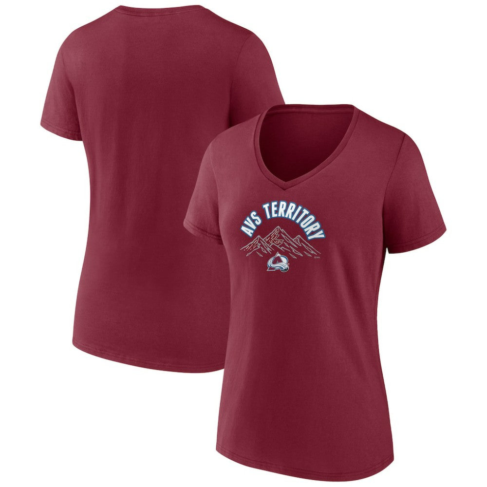 Colorado Avalanche Women's Active Edge V-Neck T-Shirt - Burgundy | NHL Clearance