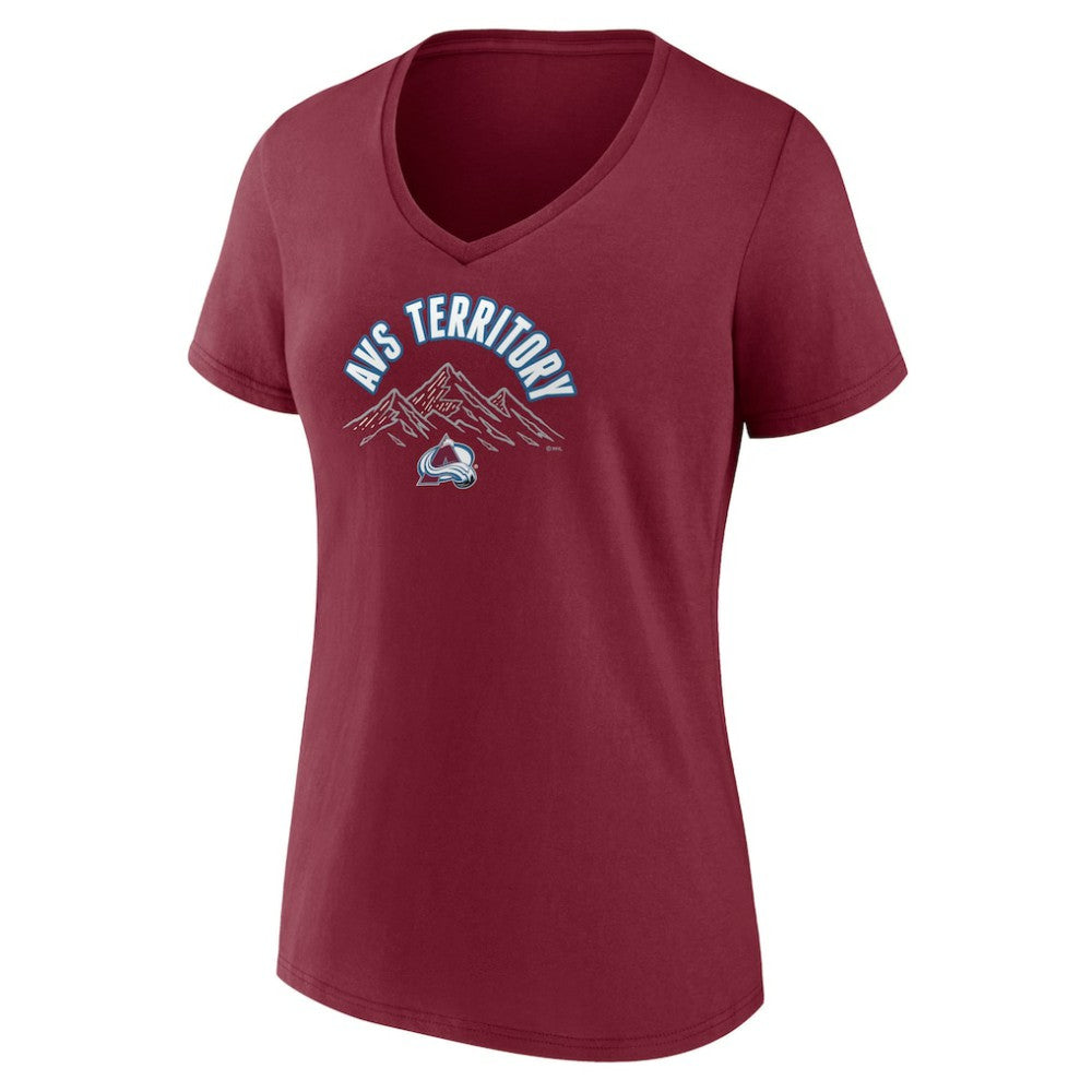 Colorado Avalanche Women's Active Edge V-Neck T-Shirt - Burgundy | NHL Clearance