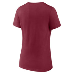 Colorado Avalanche Women's Primary Play V-Neck T-Shirt - Burgundy | NHL Clearance