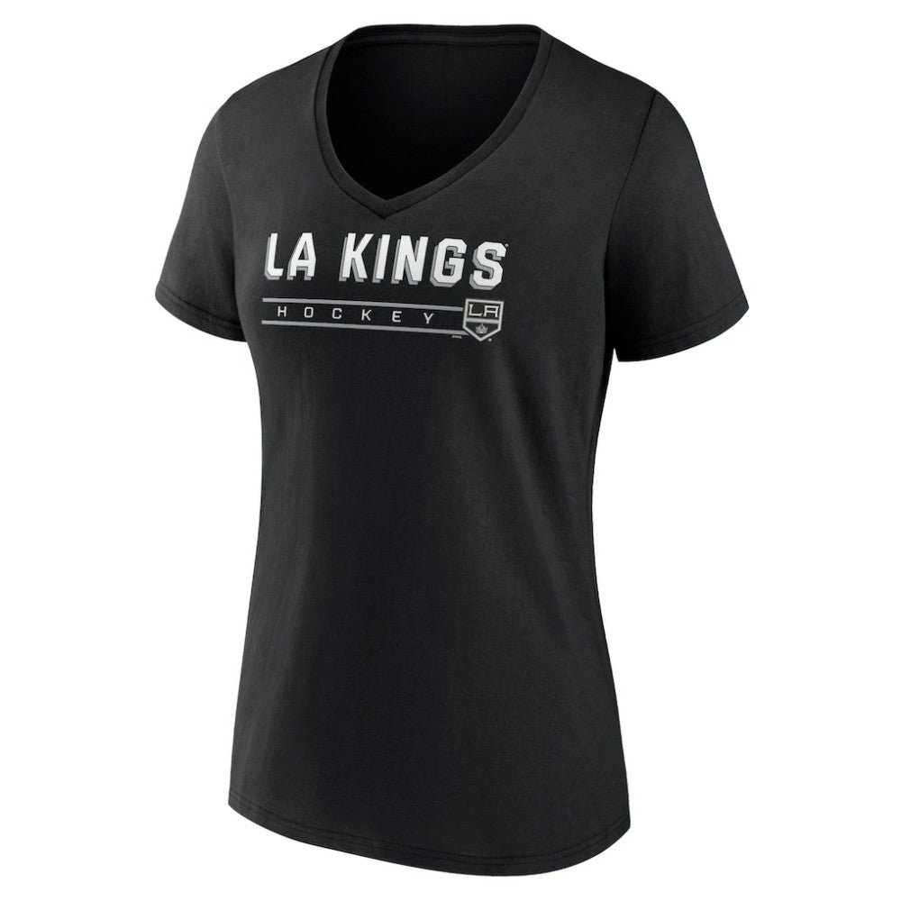 Los Angeles Kings Women's Primary Play V-Neck T-Shirt - Black | NHL Lifestyle