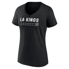 Los Angeles Kings Women's Primary Play V-Neck T-Shirt - Black | NHL Lifestyle
