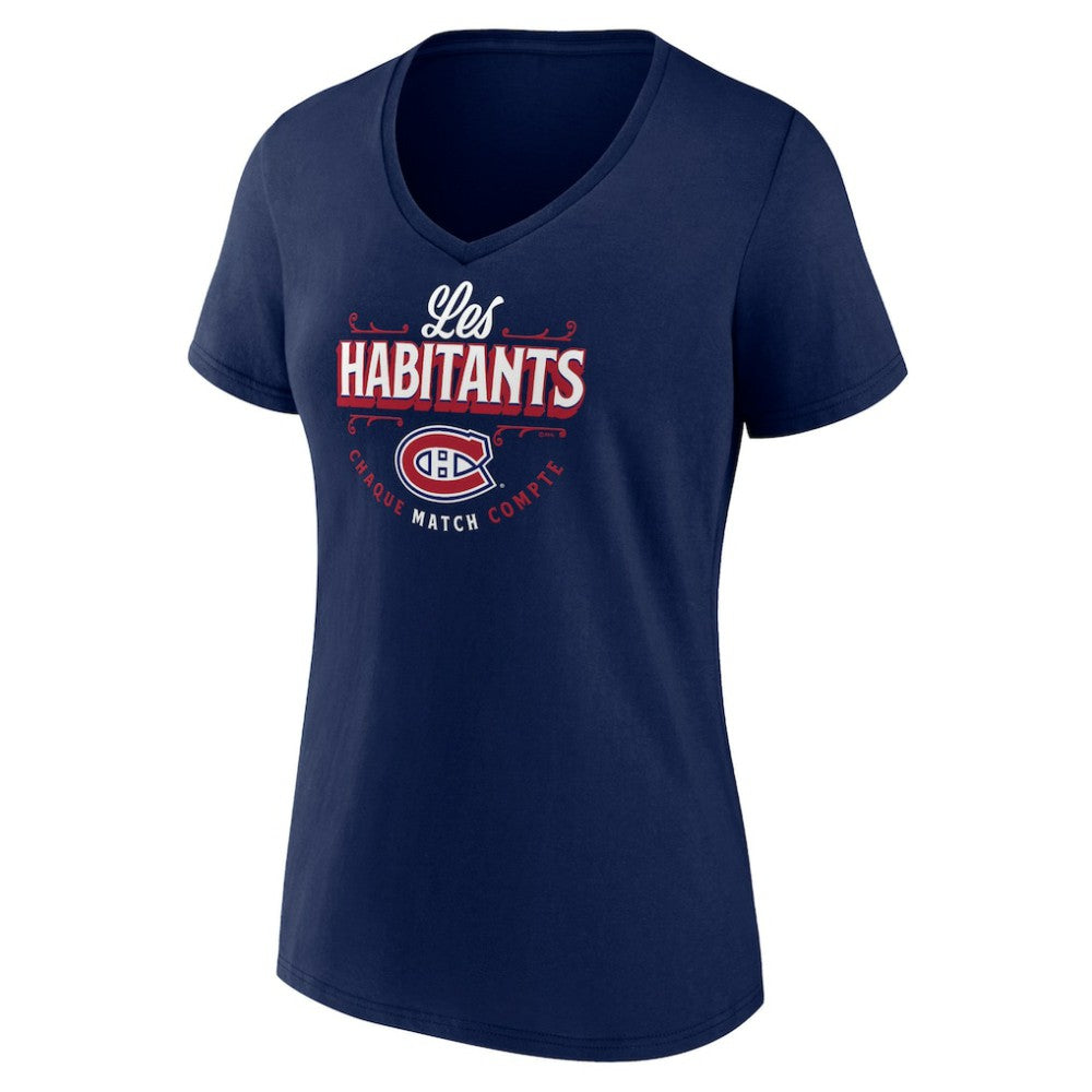 Montreal Canadiens Women's Active Edge V-Neck T-Shirt - Navy | NHL on sale